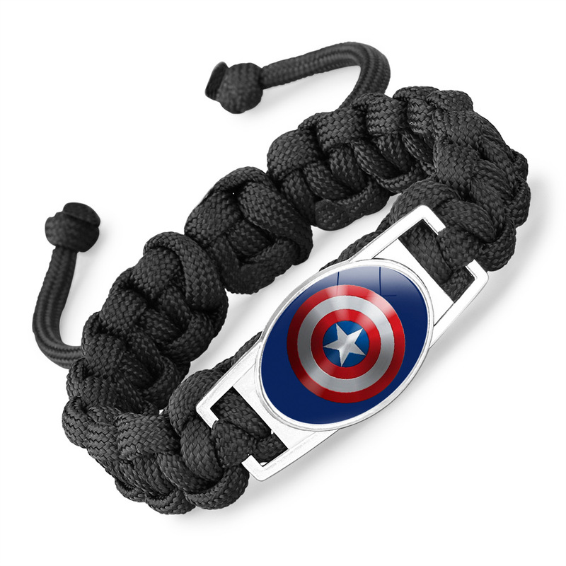 Super hero Captain America Superman flash Iron Man Spider-Man Batman Deadpool woven bracelet jewelry