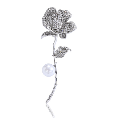 Hot-selling Korean fashion rose flower brooch, simple, versatile, fresh and elegant clothing accessories, direct from the manufacturer