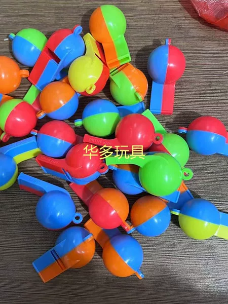 New two-color football plastic toy whistle activity toy whistle rescue whistle factory wholesale