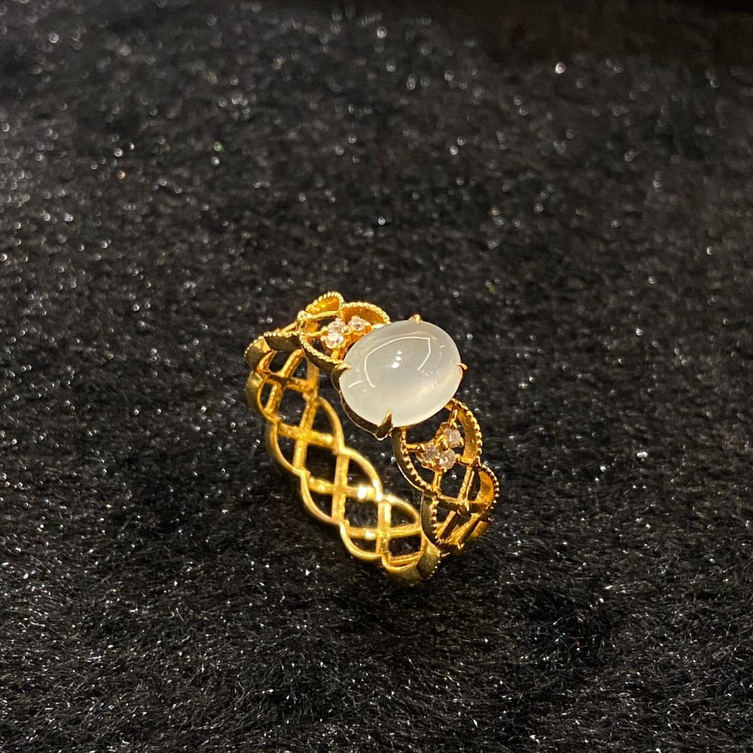 Vintage Gold Lace Ring For Women Adjustable Exquisite Statement_voghion.com