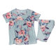 Mother's Cotton Silk Middle-aged Women's Wear Plus Size 250 Jin 300 Jin Short Sleeve Suit Loose Thin Home Summer Wear