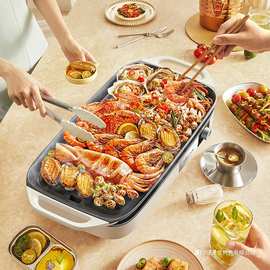 小熊烤肉锅DKL-H21P1 家用烤肉烤鱼盘室内轻烟烹饪机可拆洗电烤盘