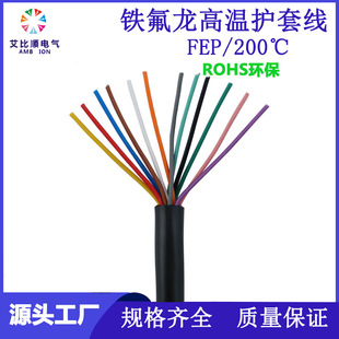 Factory Direct Sales Environmentally Friendly Fep Multi-Core Wire 12*0.2 Square Tinned Copper Teflon High Temperature Sheathed Wire