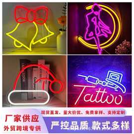 跨境亚马逊LED霓虹灯酒吧餐厅圣诞节氛围灯标志广告牌发光字灯牌