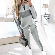 2024女士跨境欧美套装女时尚休闲长袖春秋亚马逊卫衣女装两件套冬