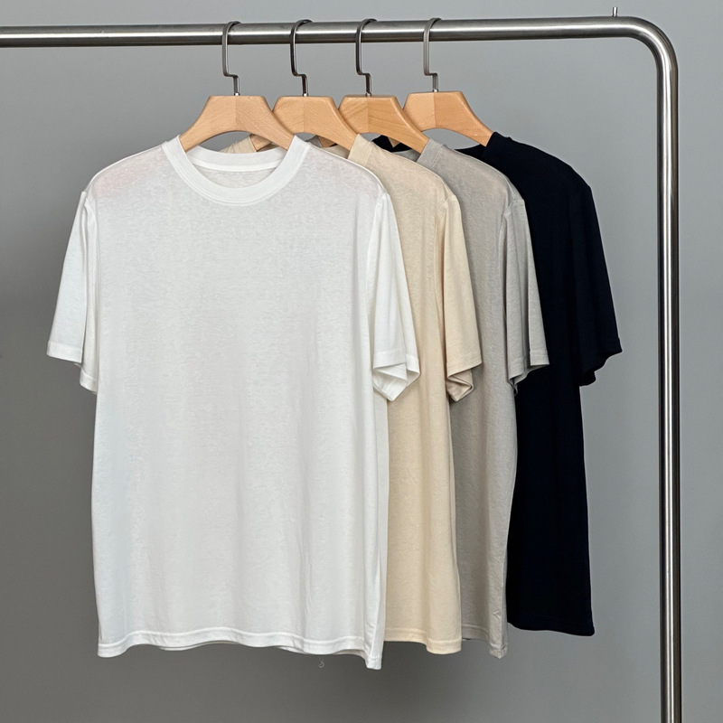 Shenzhen Nanyou Europe 25 Early Spring Back Mickey Printed Round Neck Silk Wool Short Sleeve T-Shirt Cool Top for Women