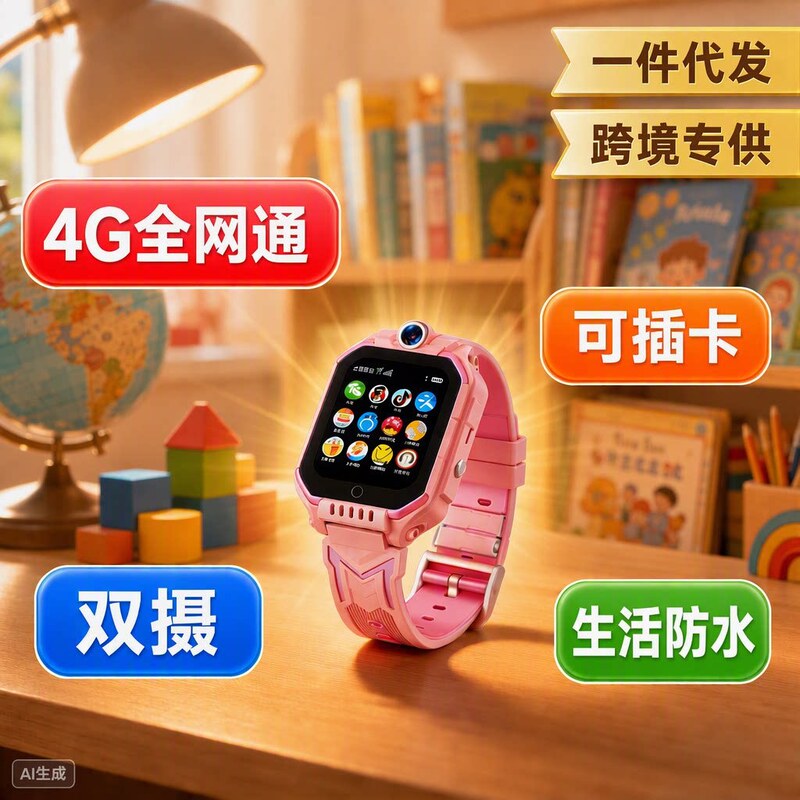 Children's Smart Phone Watch with 4g, Supports All Networks, Can Insert Sim Card, Multifunctional Video Call, Suitable for Boys and Girls, Elementary School Students, with Gps Tracking
