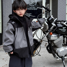 男童外套新款户外冲锋衣秋冬儿童两件套童装男孩中大童摇粒绒内胆