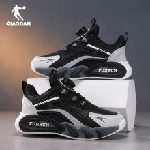 乔丹男童运动鞋2025冬季新款旋转扣皮面防水二棉保暖儿童篮球鞋子