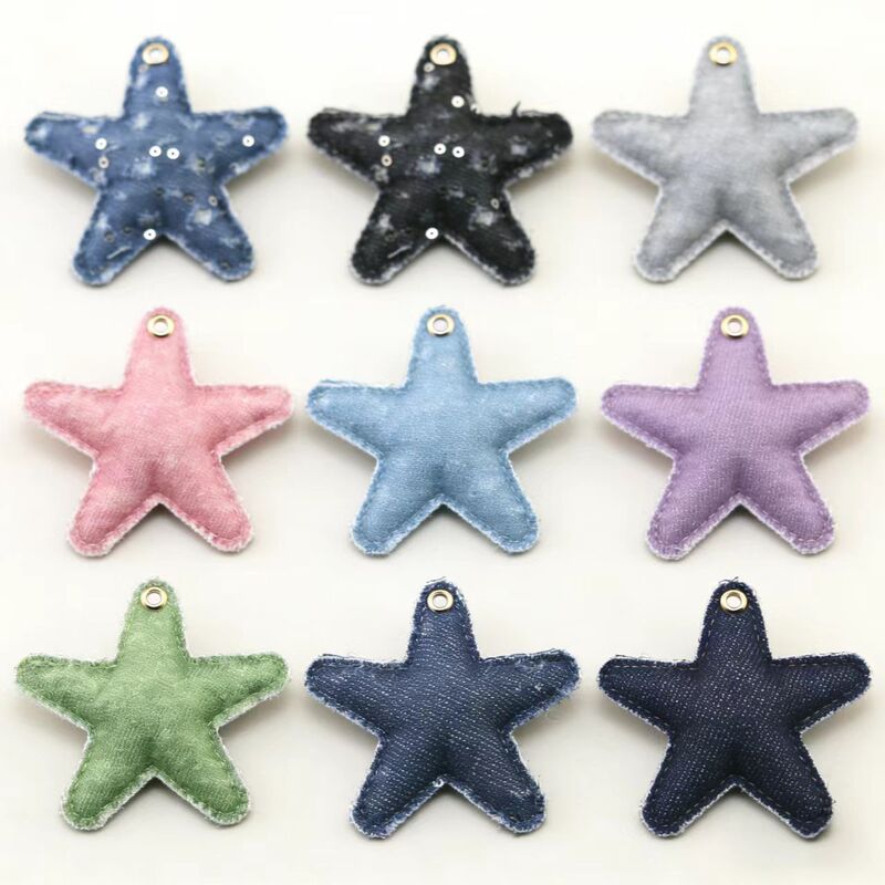Creative Denim Plaid Five-Pointed Star Leather Bag Pendant DIY Accessory Car Keychain Decoration Creative Denim Plaid Five-Pointed Star Leather Bag Pendant DIY Accessory Car Keychain Decoration