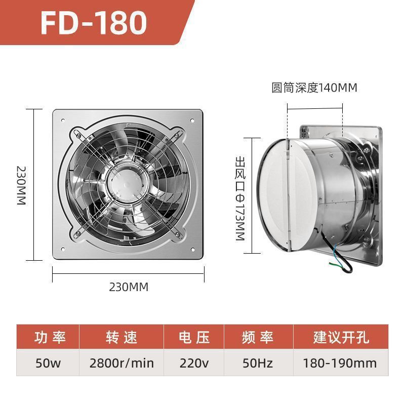 厨房带盖通风换气扇抽油烟机大风力可调速带盖排风扇跨境电商|undefined