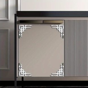 Cross-border Right Angle Sticker Geometric Angle Flower Acrylic Wall Cabinet Diagonal Sticker Living Room TV Background Decorative Wall Sticker
