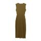 European and American Style 2025 Spring Fashion New Women's Twill Round Neck Sleeveless Simple All-match Slim Fit Midi dress