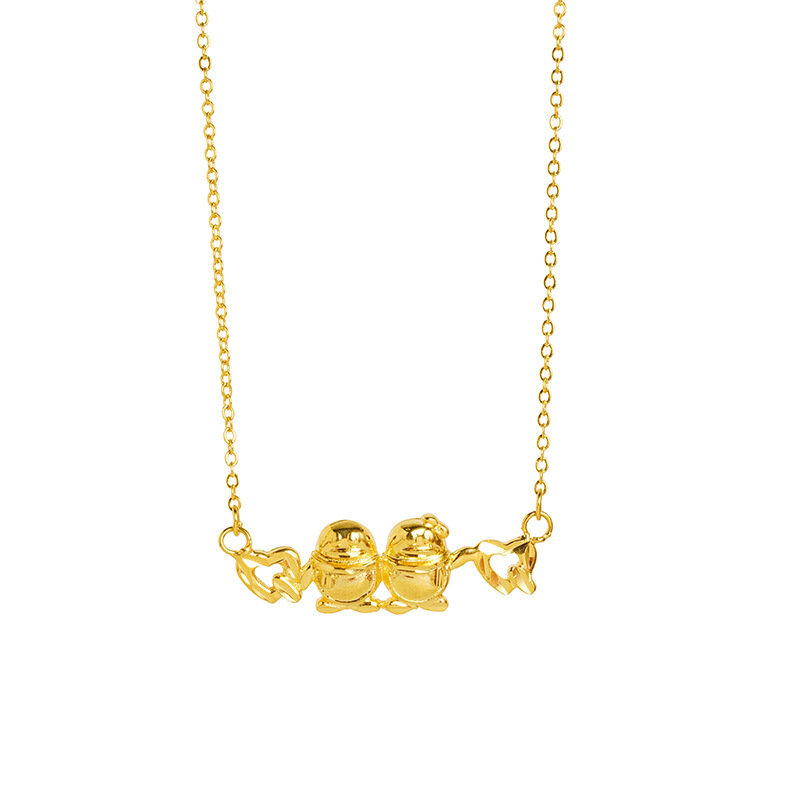 Verano nuevo lujo ligero lindos pingüinos collares pareja hombre y mujer todo-en - uno Vietnam oro largo no se desvanece joyas chapadas en oro