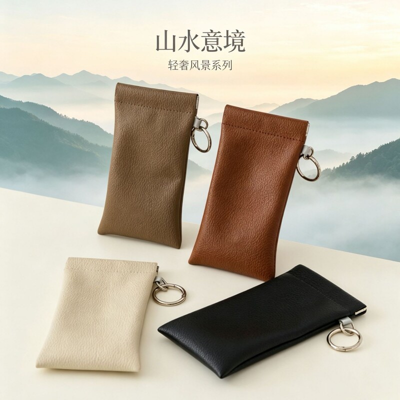 Glasses Storage Bag, Pressure-Resistant Hanging Buckle, Portable Sunglasses Storage Case, Automatic Closing Snap Storage Box, Eyewear Storage