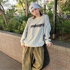 现货韩国小众潮牌MGD字母毛衣针织衫女圆领宽松长袖straykids同款