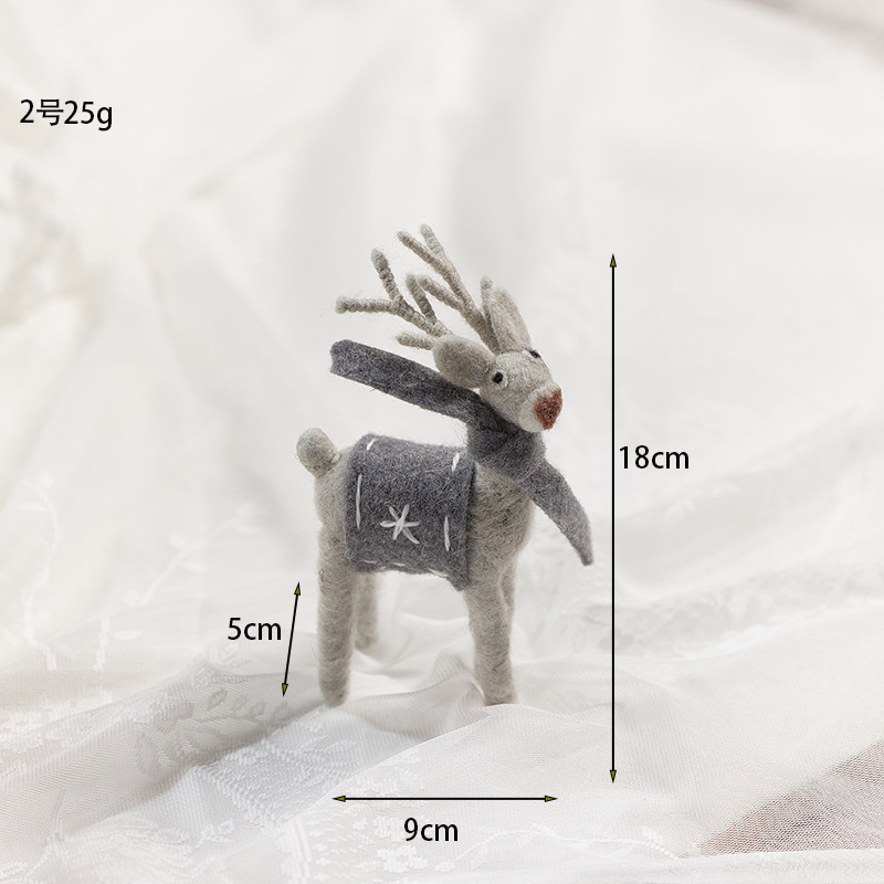 Adornos de fieltro de lana de Navidad acabados, muñeco de nieve anciano, muñeca, alce, decoraciones de Navidad para escritorio, regalos de Navidad