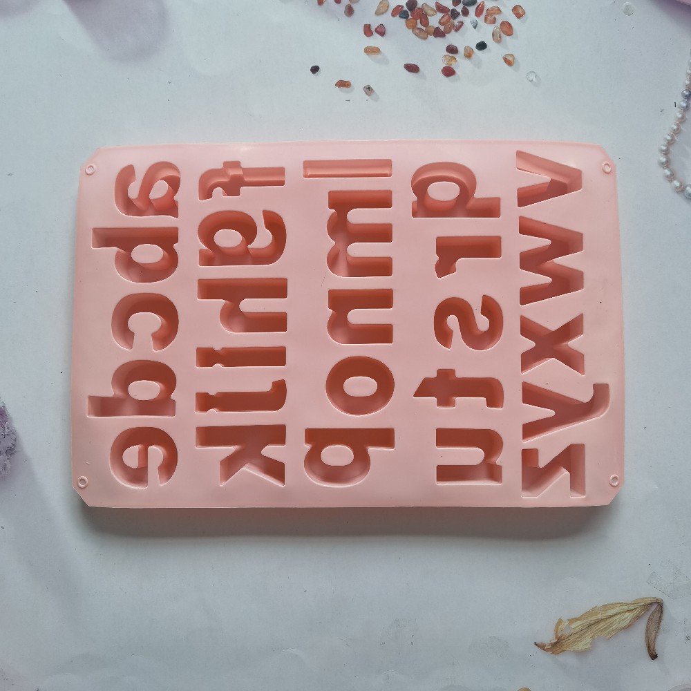 26 letras inglesas minúsculas 301 molde de silicona pudín molde de postre decoración de pastel de cocina para hornear