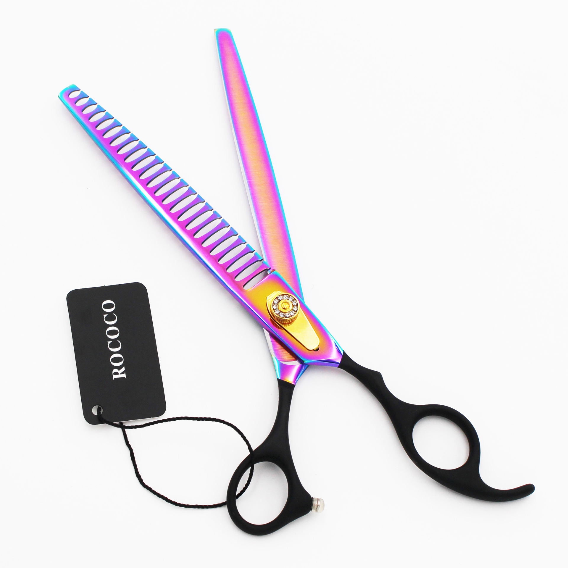 8.0寸 彩色弹性漆 宠物美容剪刀 大齿牙剪 打薄剪 鱼骨剪 修毛剪