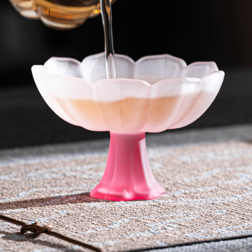 Glaze pastel goblet, tall tea cup, tea cup, aroma cup, rice wine soju cup, light luxury and good-looking master cup