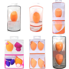 Large-sized oblique-cut orange new-style oblique-cut beauty sponge puff—popular combo for dry and wet use, featuring a droplet-shaped sponge.