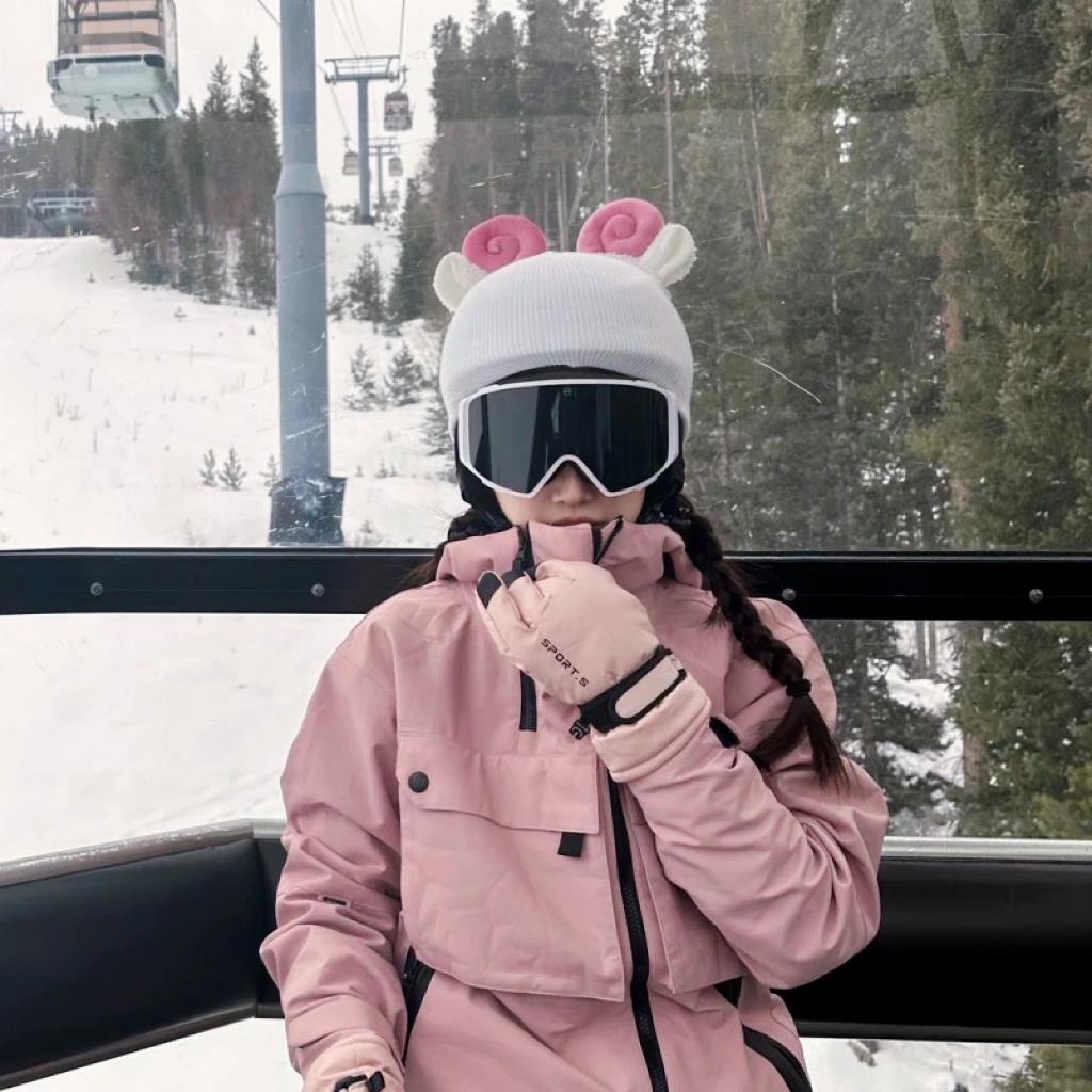 Lingnabel casco de esquí cubierta de sombrero de batería de doble placa sola cubierta de casco de nieve para mujeres adorables accesorios de decoración de orejas para niños