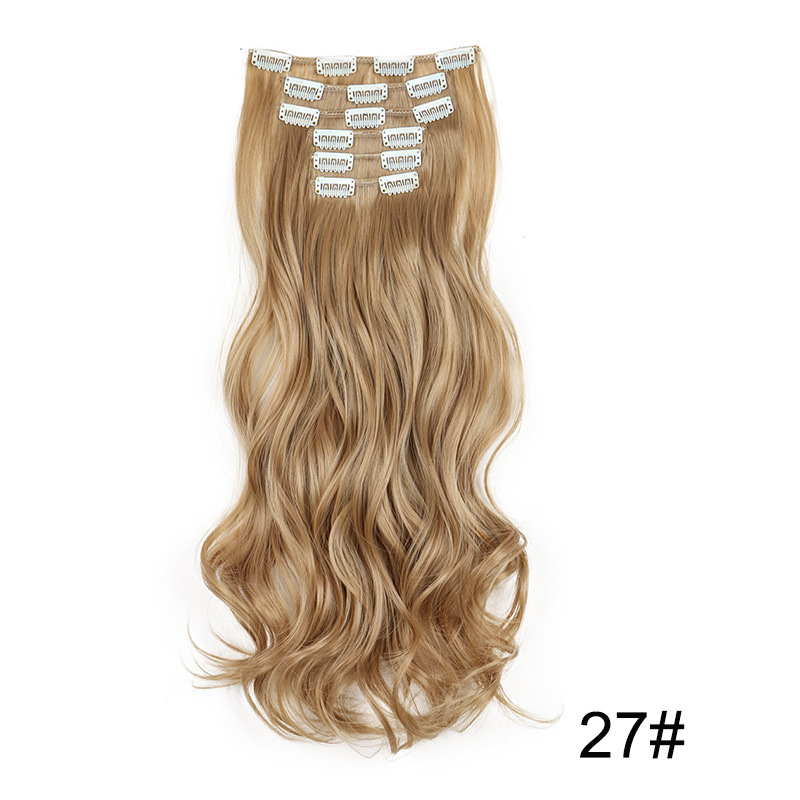 假发片女 接发片6件套 欧美16卡子发长卷发现货Curly Wig|undefined
