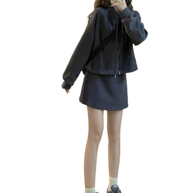 网红爆款显瘦时尚套装女2025长袖上衣+半裙两件套装减龄洋气穿搭|undefined