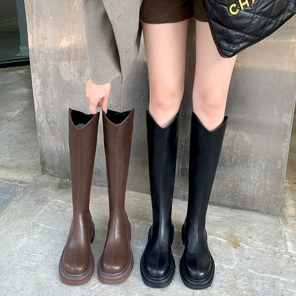 Виноградная мама тот же сапоги с толстым каблуком, толстые сапоги с толстой подошвкой