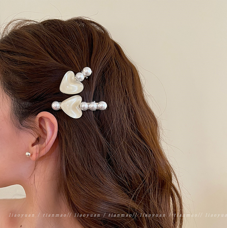 mermaid bubble super fairy french wave light love pearl barrettes high sense niche temperament sweet bang side clip