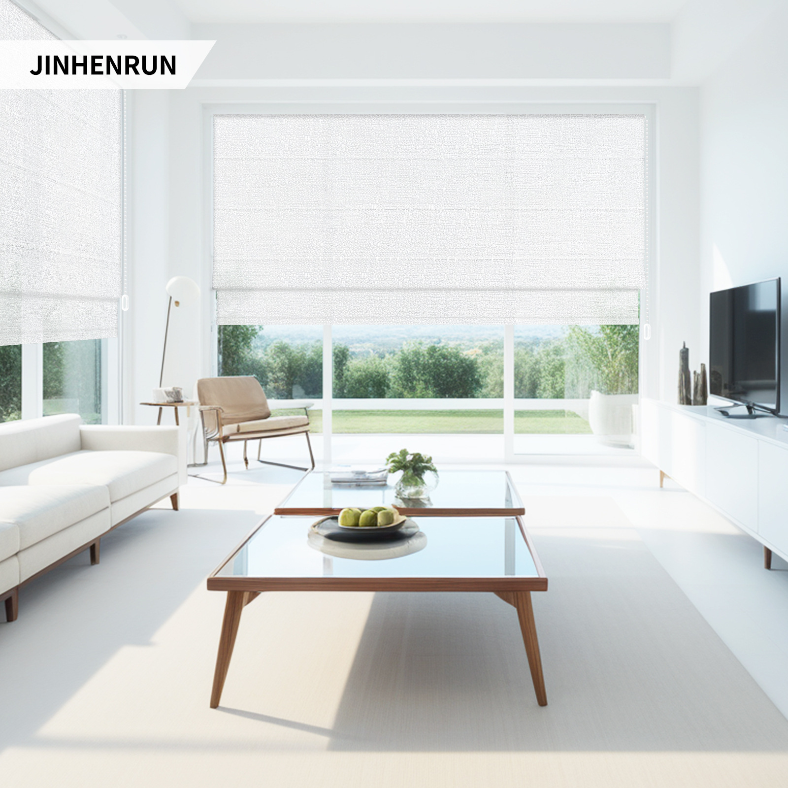 Roman Curtain 2025 New Style Living Room Bedroom Linen Adjustable Roller Blind Blackout Sunshade Blinds