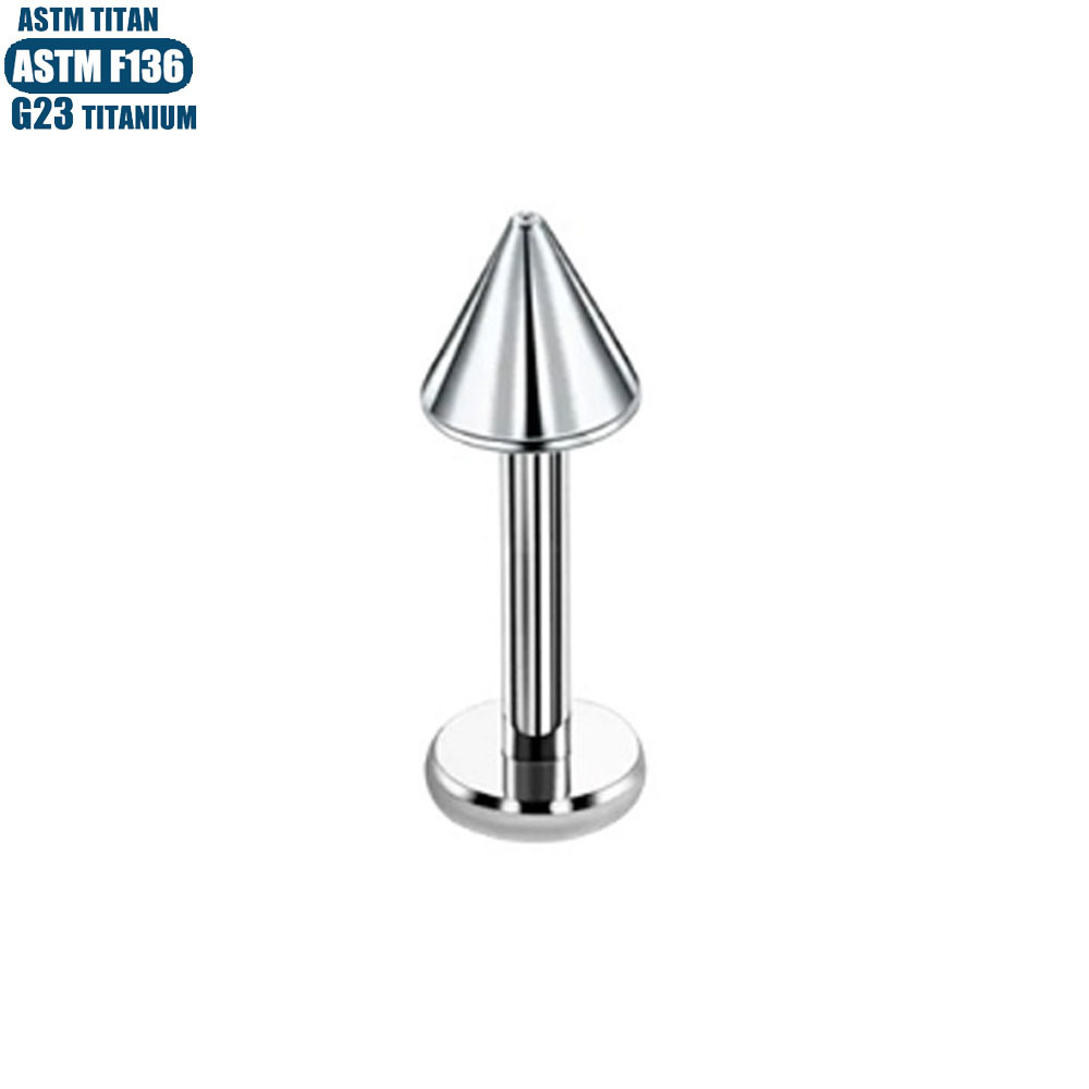 Pointed titanium steel lip stud product view