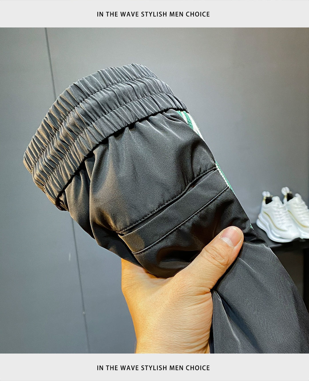 Herren Sweatpants Gestreift Aus Eisseide Für Den Sommer Sportlich_voghion.com