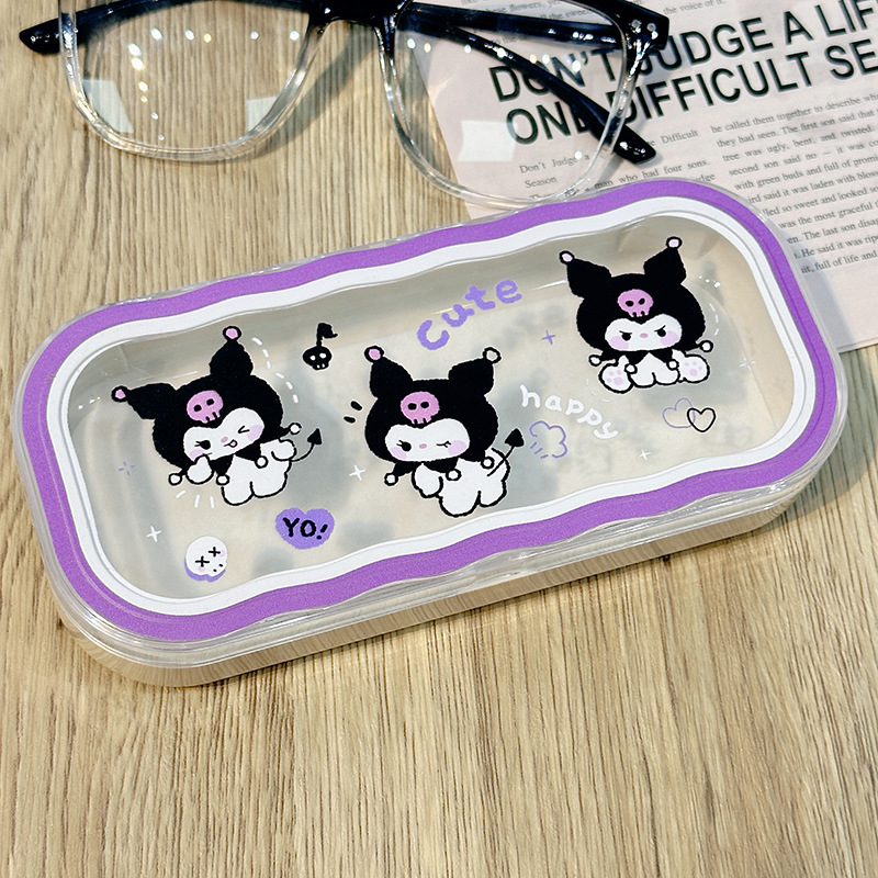 Estuche para gafas moderno con un toque de alta gama, diseño ondulado y bonito, estuche transparente portátil para gafas, estuche para gafas de miopía, estuche para gafas infantiles.
