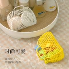 プラスチックミニデスク収納バスケット寮鍵収納手提げバスケット口紅化粧品小物収納バスケット