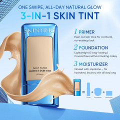 SKINTIFIC粉底液保湿霜 Tinted Moisturizer locks in flawless