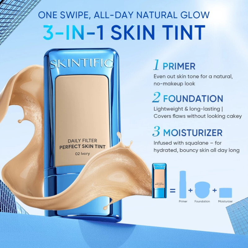 SKINTIFIC粉底液保湿霜 Tinted Moisturizer locks in flawless|undefined