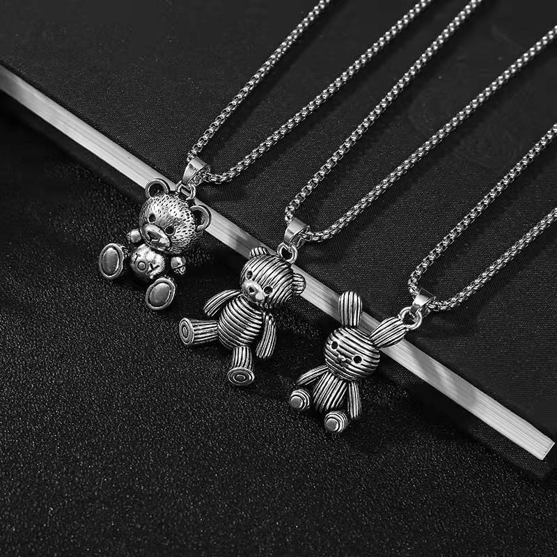 Hip-hop Rabbit Bear Alloy Titanium Steel Plating Unisex Pendant Necklace display picture 1