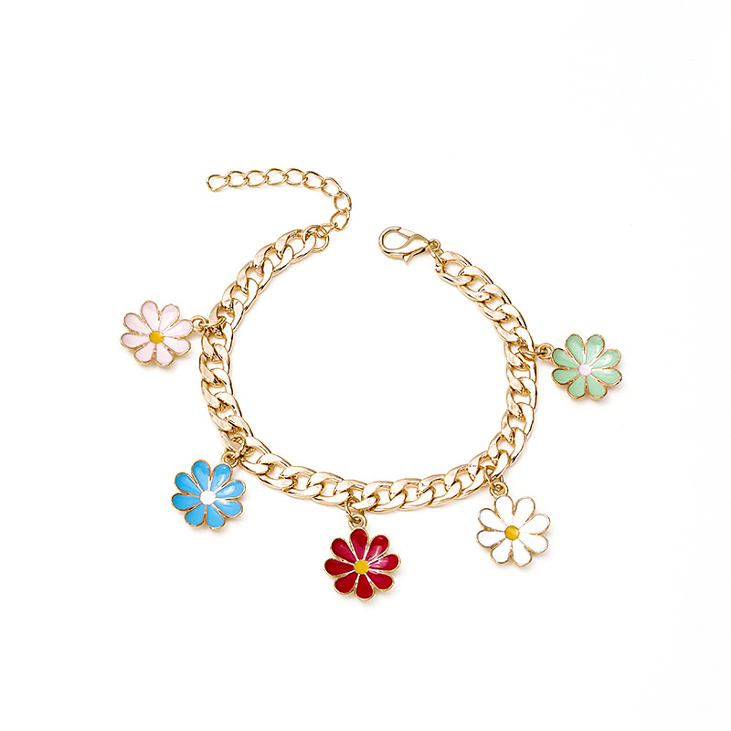 1 Pièce Mode Fleur Alliage Émail Femmes Bracelets Collier display picture 7