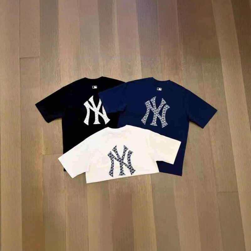Mlb High-End Version Unisex Couple Ny Retro Dopamine Series Full-Print T-Shirt with Embroidered Logo Versatile Short Sleeve Mlb High-End Version Unisex Couple Ny Retro Dopamine Series Full-Print T-Shirt with Embroidered Logo Versatile Short Sleeve