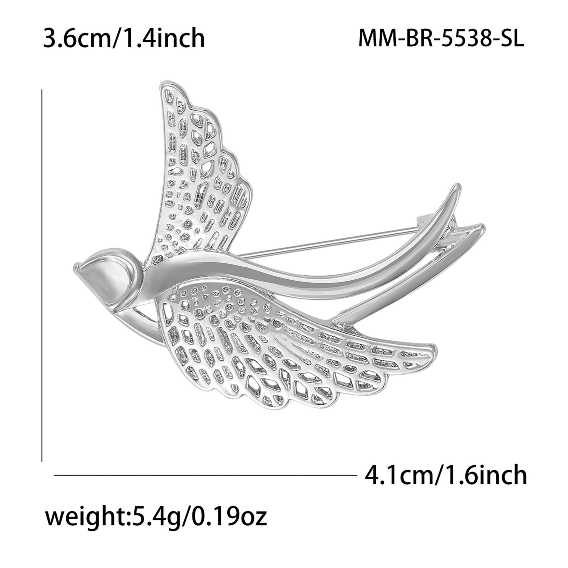 Schwalben Brosche Im Europäischen Stil Emaille Glänzend Ausgehöhlt_voghion.com