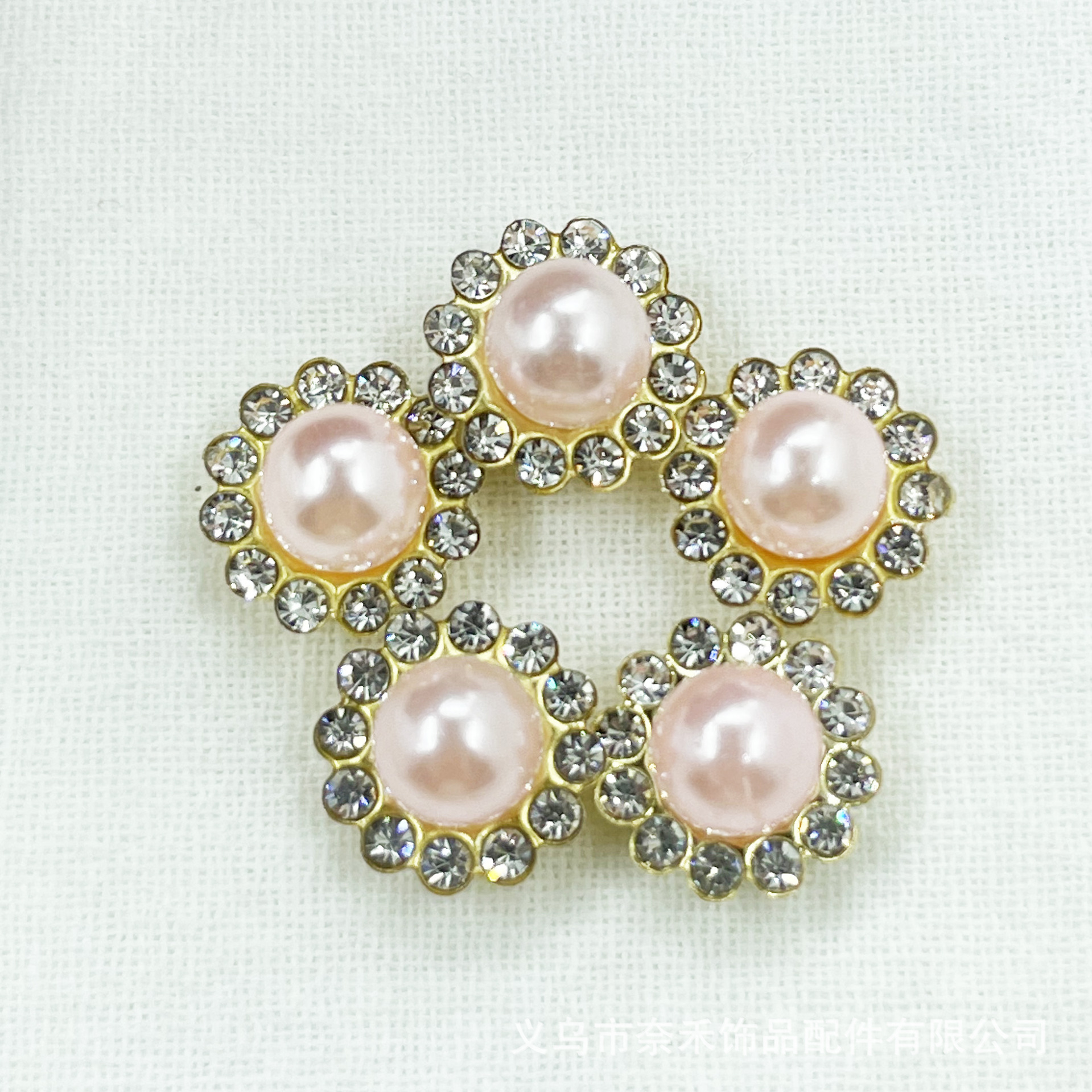 Fábrica de perlas artificiales de doble capa de diamante arco flor corazón diamante bricolaje accesorios para el cabello accesorios de diamantes de girasol