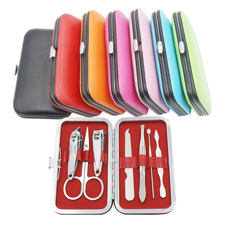 Candy Manicure Nail Scissors 7-Piece Set Nail Clippers Manicure Tools Gift Customized Printing Logo Nail Clippers Set