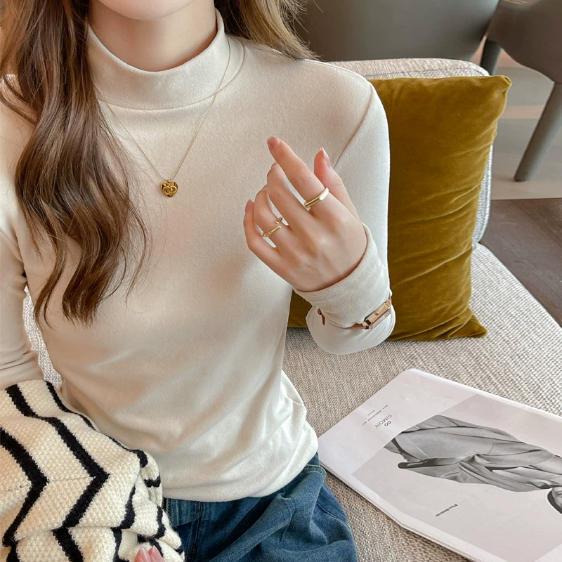 Осенняя и зимняя микро-бархатная рубашка с половинным воротником