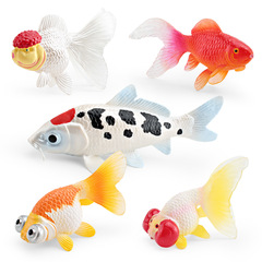 クロスボーダーシミュレーション観賞魚台座モデル付きミニ金魚錦鯉セット海洋静的装飾玩具