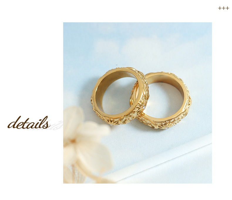 Fashion Geometric Titanium Steel Plating Zircon Rings