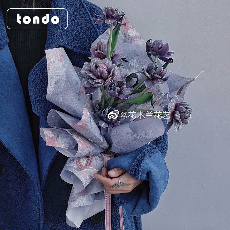 唐德 梦境后花园新款鲜花包装纸 立体花纹小香风系列包装材料批发