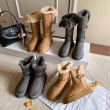 ��Ͳ�棡4cm���Ƥ���ۻ�ɫѩ��ѥŮ�¿�ӽq�Ӻ�ů�p����ѥ��