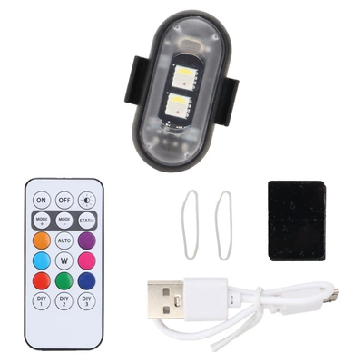 Cross-border wireless remote control multi-mode colorful LED flash lights car and motorcycle LED aircraft lights warning lights (Other lights) - one-light-and-one-remote-control