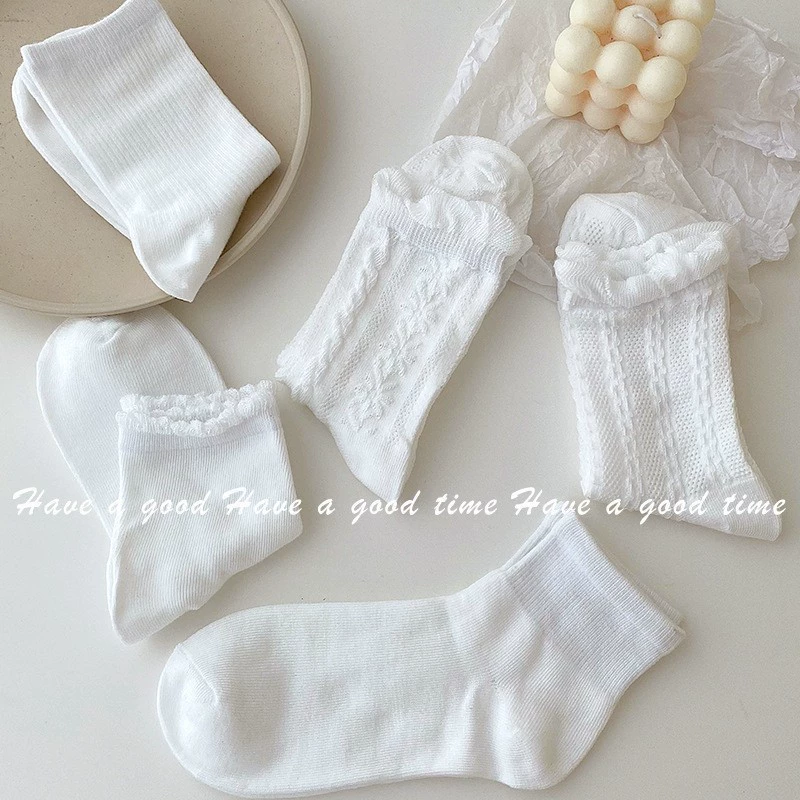 Base socks, South Korean colored breathable goods, mid-length